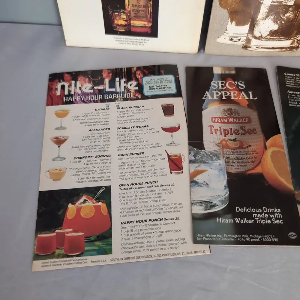 Lot of 7 Liquor Recipe‎ Booklets Joy of Cordials Amaretto Seagram Kahlua Food